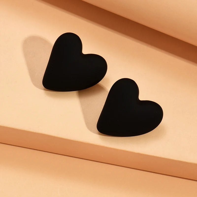 Candy Color Acrylic Heart Geometric Earrings - Simple Party Jewelry for Women