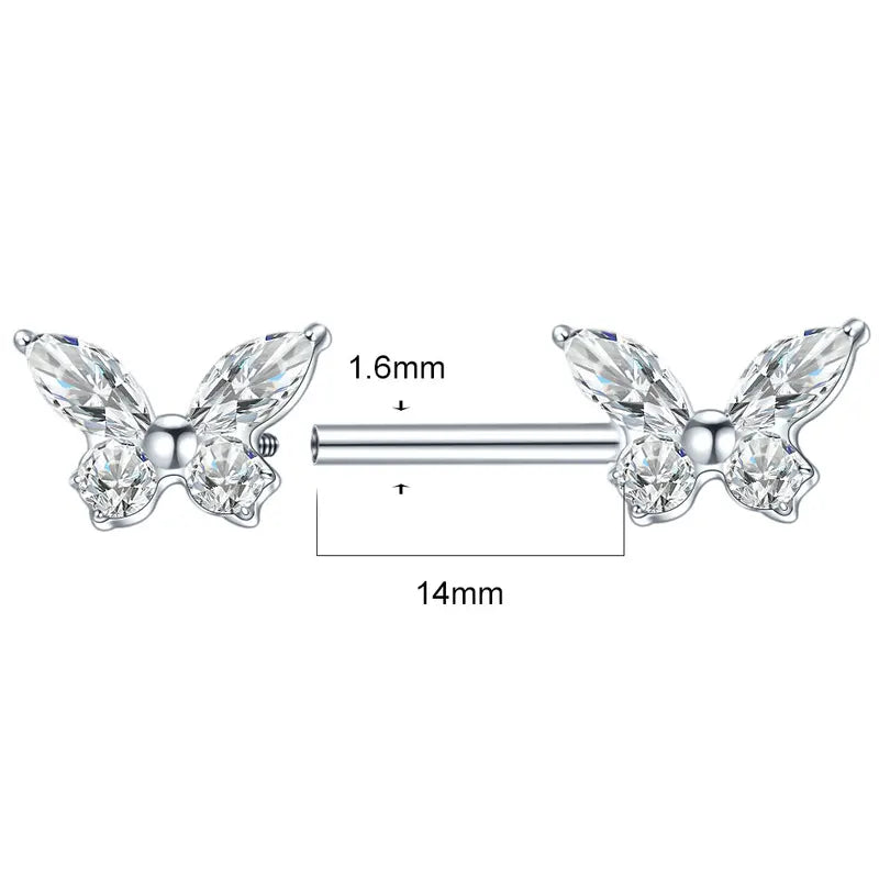 G23 Titanium Nipple Barbell Piercing Ring - Internally Threaded Body Jewelry