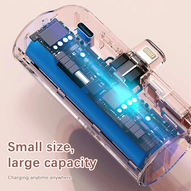 10,000mAh Mini Wireless Power Bank with Fast Charging & Embedded Cable