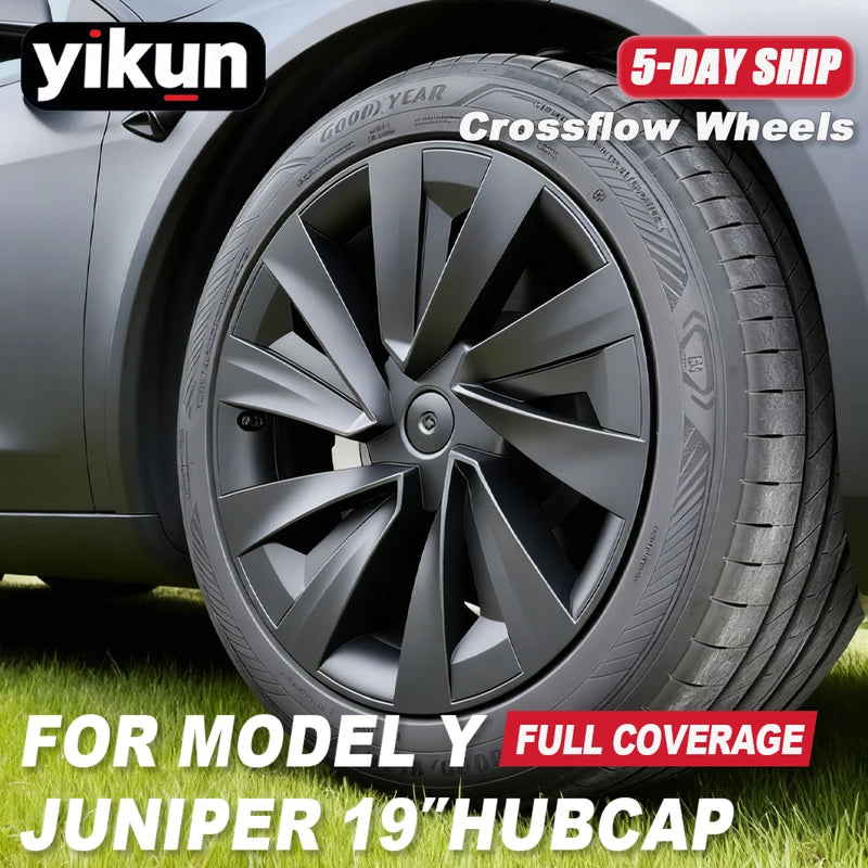 Tesla Model Y Hubcaps 19 Inch Wheel Covers for 2025 Performance - All Colors