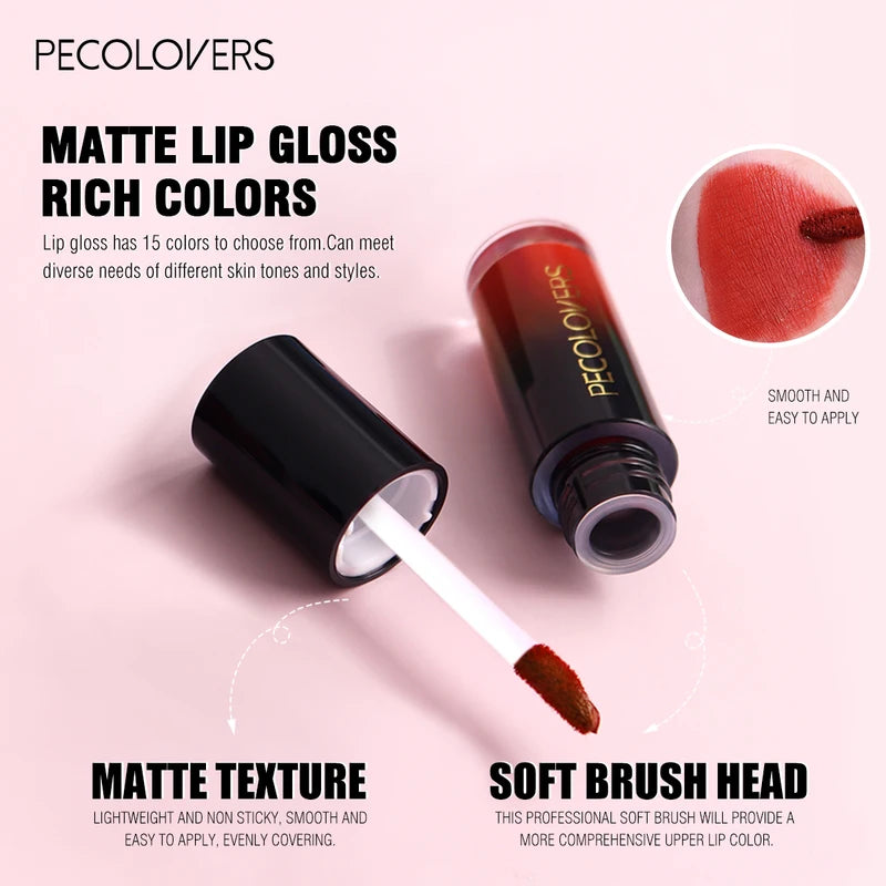 Matte Velvet Lip Gloss Set Waterproof Long-Lasting Lipstick with High Color Rendering