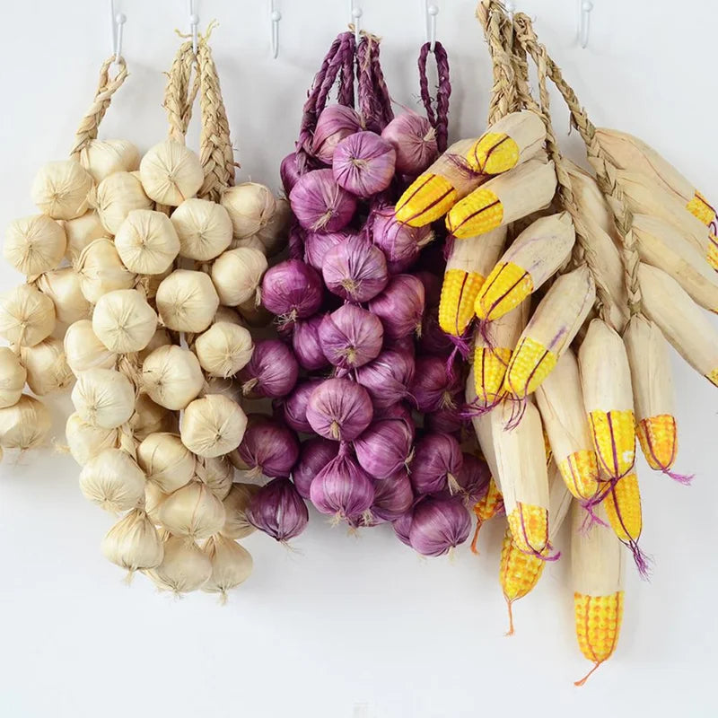 Artificial Vegetable String Garland Kitchen Wall Decor Food Props Vivid Faux Food Decor