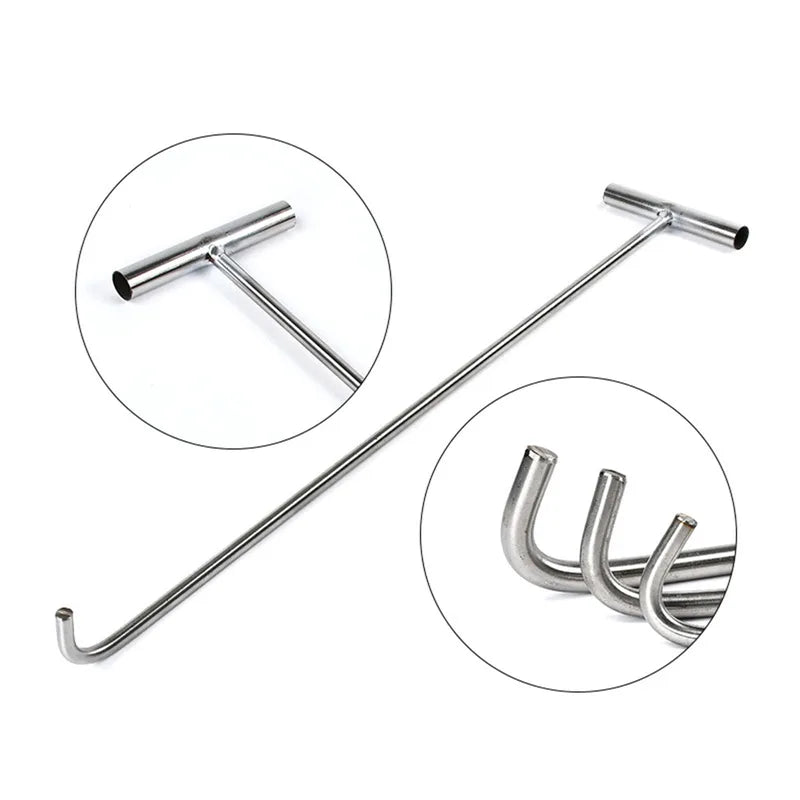 Heavy Duty Manhole Cover Lifter Hook Steel Utility Tool for Sewer Drain Opening