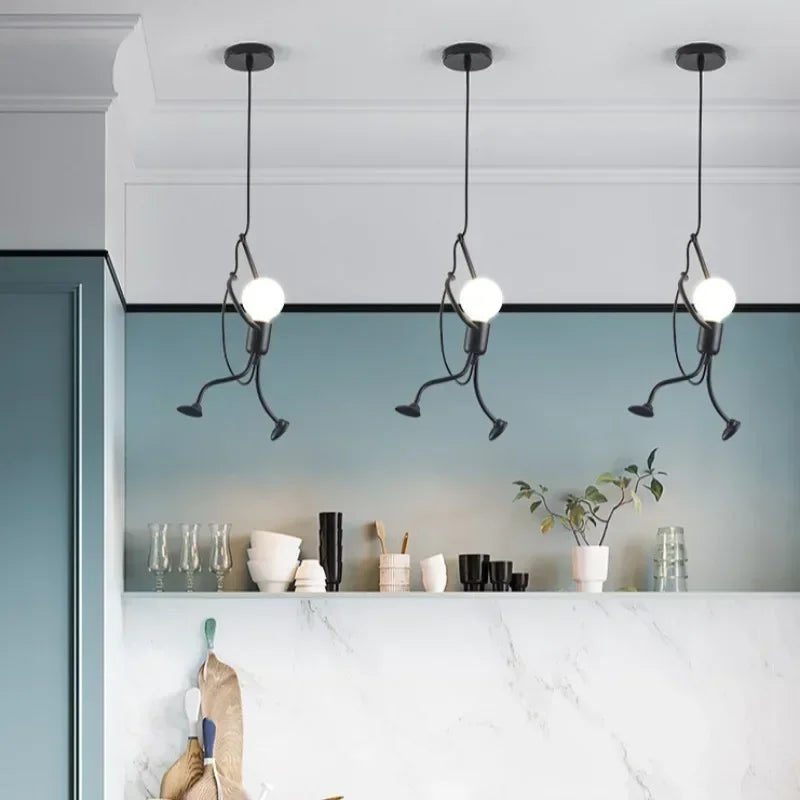 Retro Wrought Iron Chandelier for Restaurant Cafe Living Room Modern Creative Lighting
