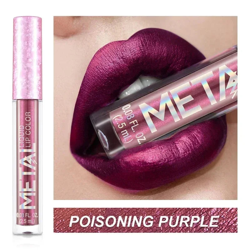 Waterproof Long Lasting Pearl Lip Gloss with Shimmer and Metallic Finish