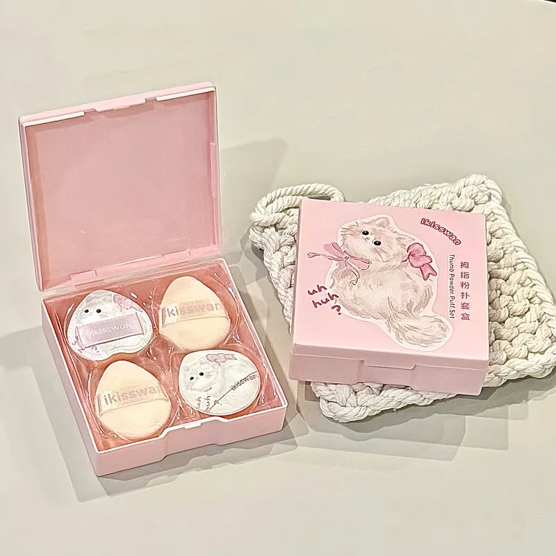 Mini Makeup Sponge Set with Box - Soft Velvet Facial Beauty Tools 5pcs