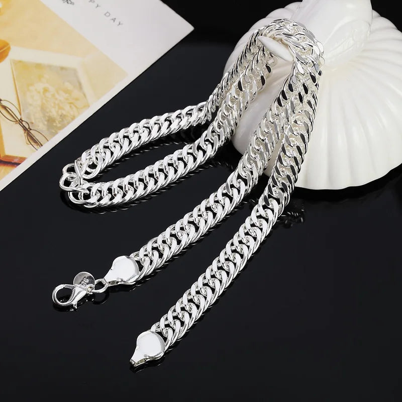 Sterling Silver Necklace for Women & Men 20/22/24 Inch 6mm/10mm Side Chain Jewelry Gift