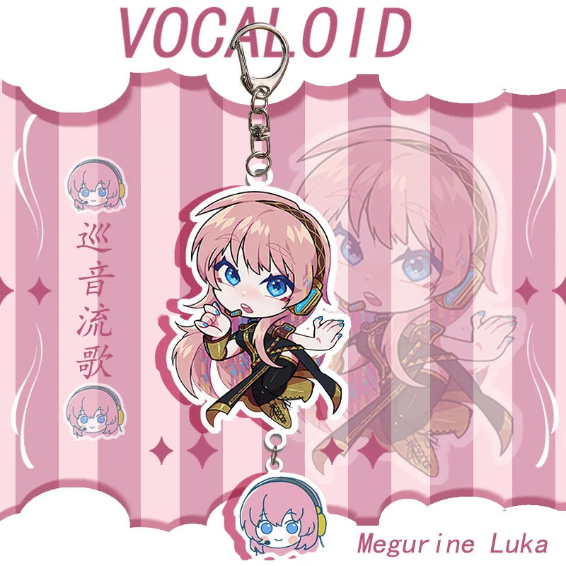 Anime Character Keychain Set - Hatsune Miku Kaito Rin Len Luka MEIKO Acrylic Pendants
