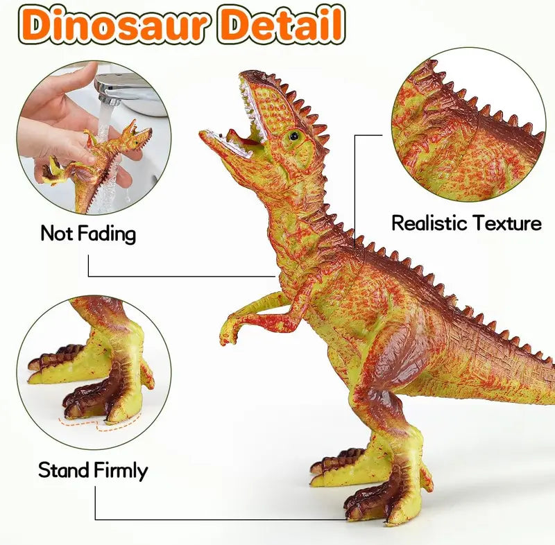 46-Piece Dinosaur Toy Set with Storage Box - Educational Prehistoric Figurines for Kids