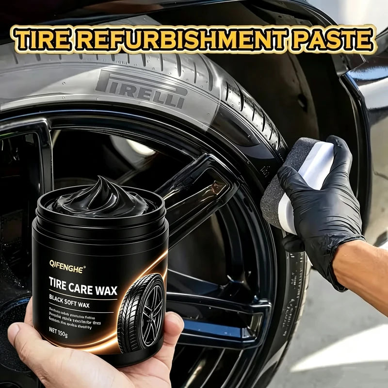 150g Tire Care Wax Tire Protector for Faded Dull Gray Tires Deep Black Finish