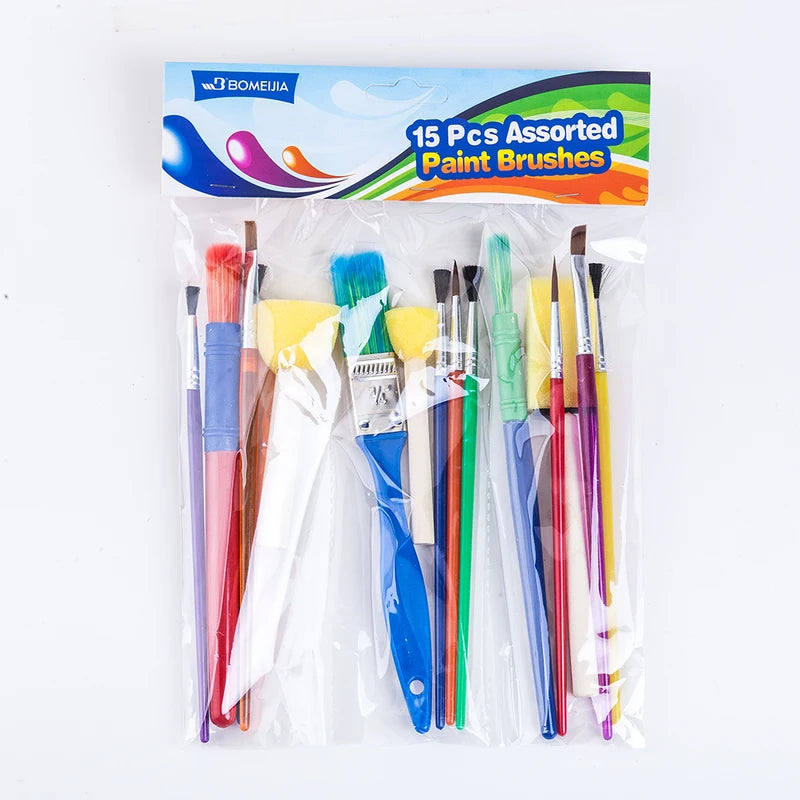 Children's Painting Set 15 Pcs Art Supplies Sponge Paintbrushes Kids Craft Kit