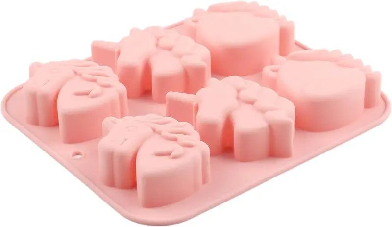 Silicone Unicorn Head Chocolate Mold - 6 Cavities for Candy & Cake Decoration