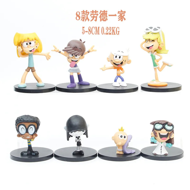 8pcs The Loud House Action Figures Set 5-8cm Collectible Toys