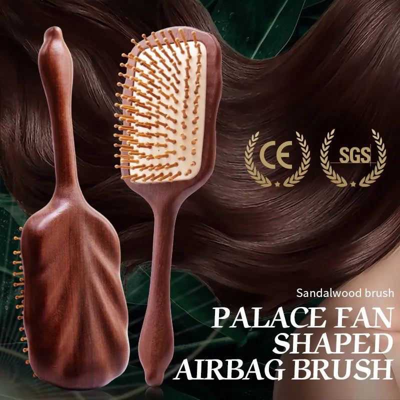 Detangling Wooden Hair Brush for Women - Wide Tooth Paddle Comb with Custom Name