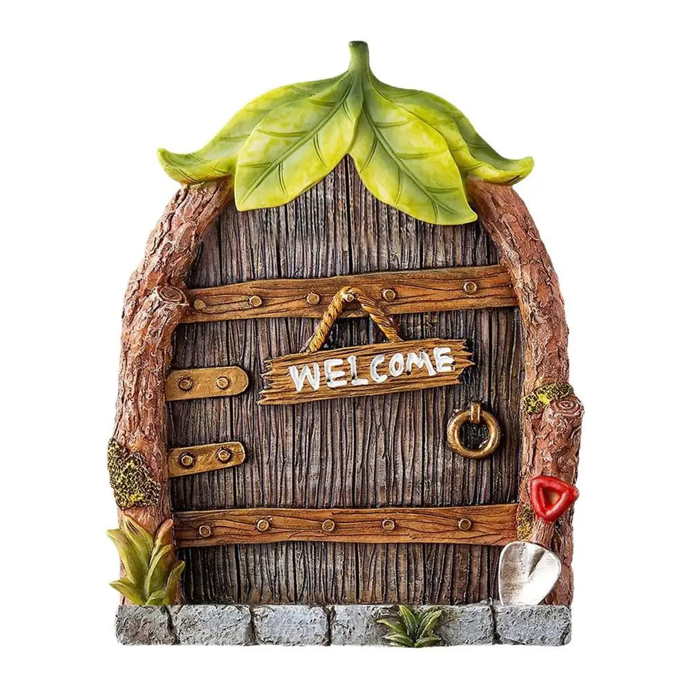 Miniature Fairy Garden Door - Weatherproof Wooden Yard Art Decor, Gnome & Fairy Door for Kids & Garden