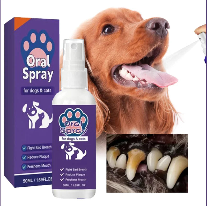 Pet Dental Spray for Dogs and Cats - Bad Breath & Tartar Control, Easy Application