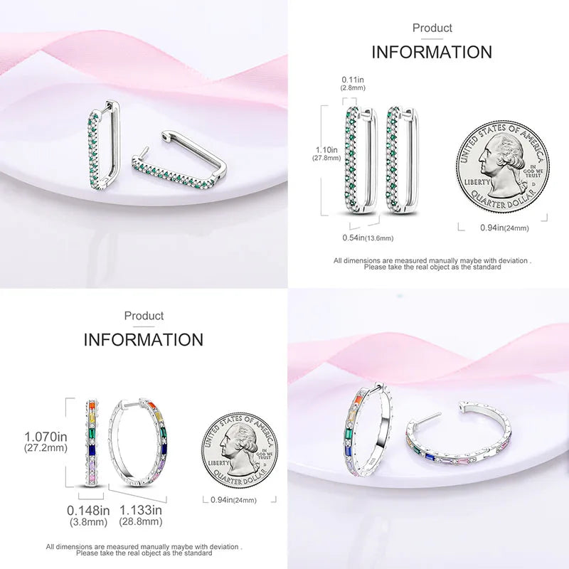 Colorful Gold Rose Gold Big Hoop Earrings for Women Wedding Gift