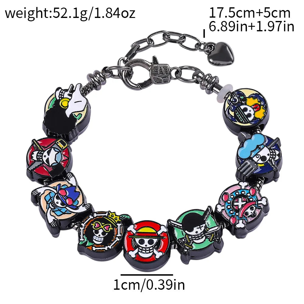 One Piece Monkey D. Luffy Anime Bead Bracelet - Custom Cartoon Jewelry Gift