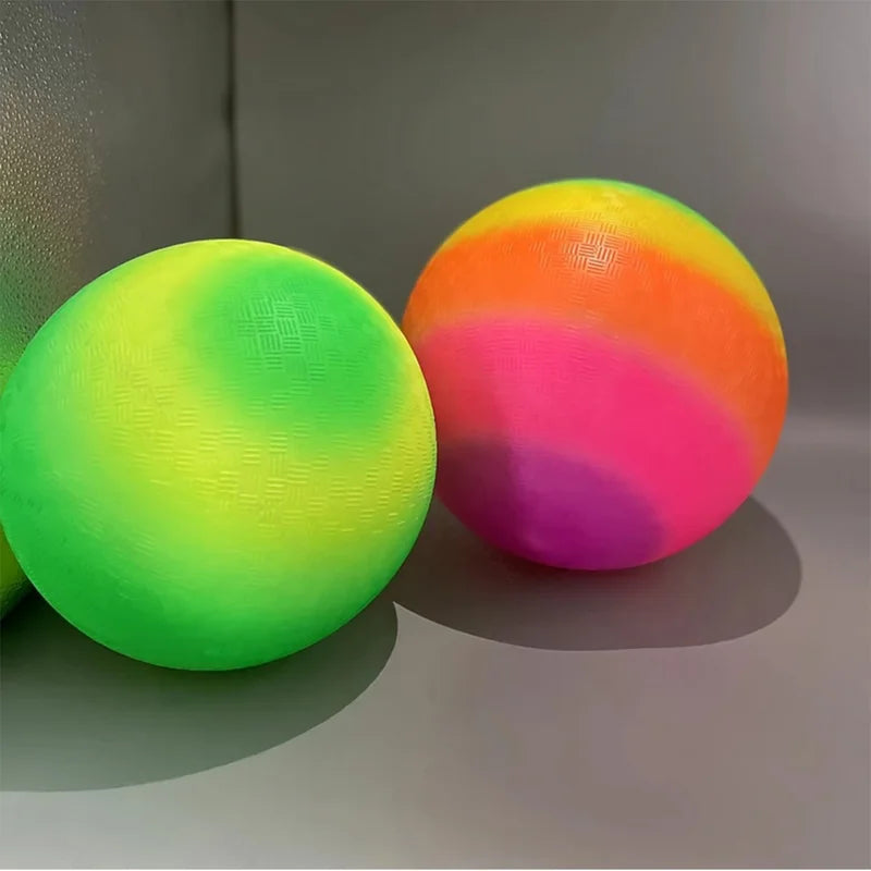 Rainbow Playground Ball for Dodgeball Handball and Party Games - Indoor & Outdoor Use