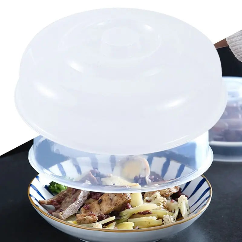 Heat Resistant Food Cover for Microwave Cooking, Splash Guard, Round Food Grade Plastic