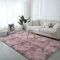 Tie-Dye Plush Area Rug for Living Room and Bedroom Non-Slip Shag Carpet