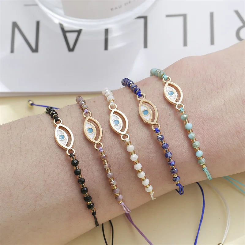 12pcs Colorful Resin Charm Bracelets Set Adjustable Rope Jewelry Gift
