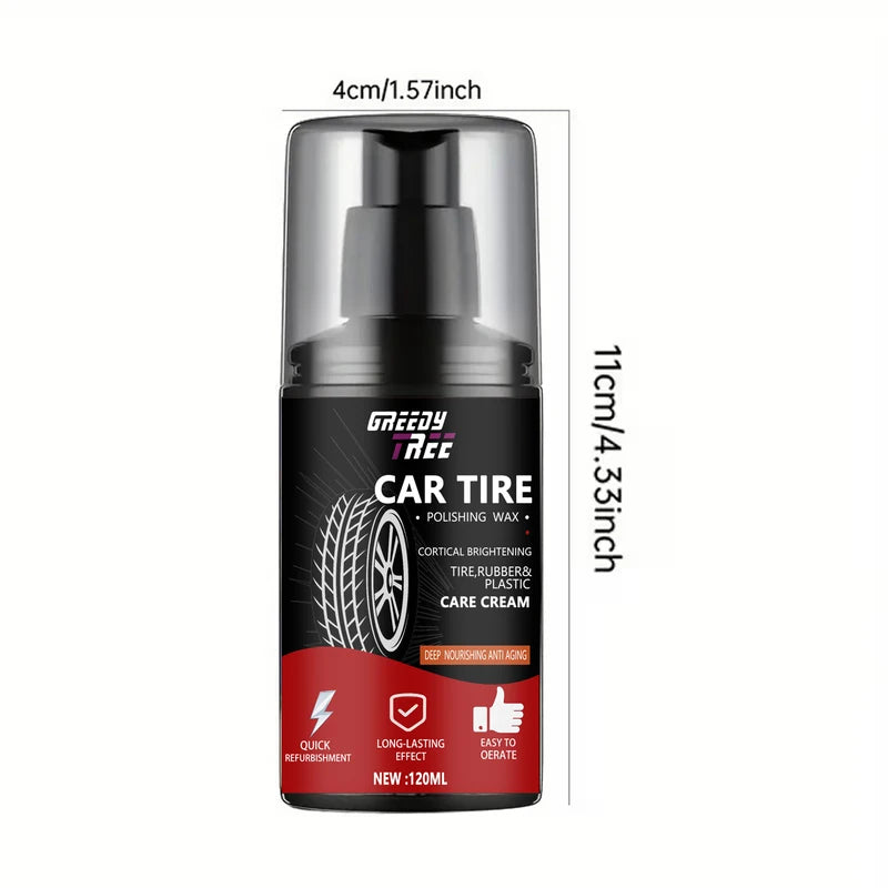 Black Tire Wax for Rubber, Plastic & Leather | Restores Shine & Prevents Cracking