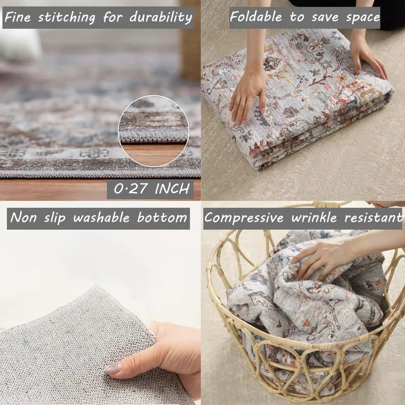 Cute Cartoon Non-slip Washable Rug Foot Mat Carpet for Kitchen Bathroom Living Room Bedroom
