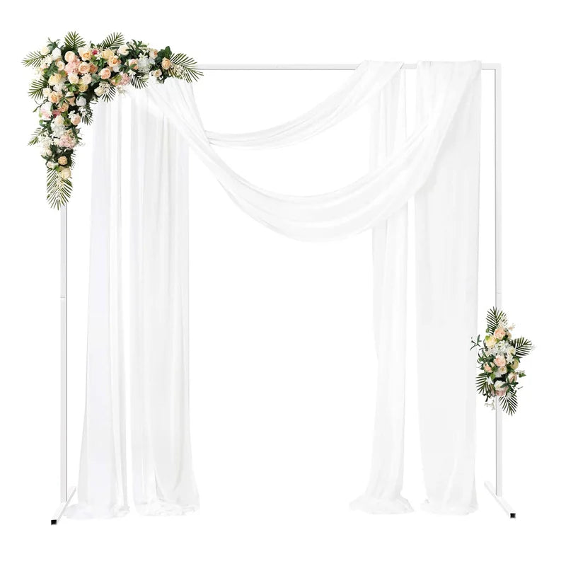 White Metal Wedding Arch Stand 2x2m Adjustable Garden Backdrop Frame