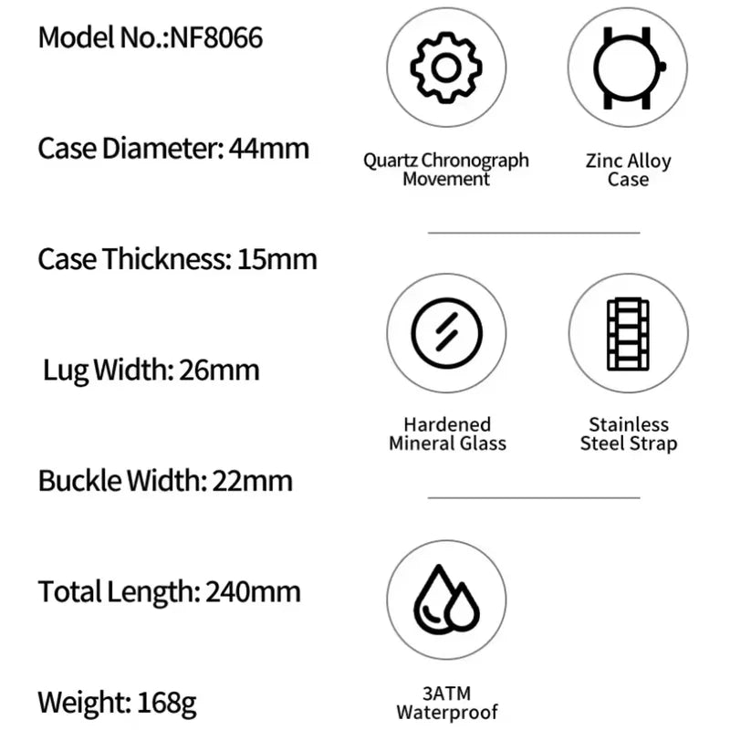 Luxury Men's Quartz Tonneau Watch with Chronograph and Water Resistance