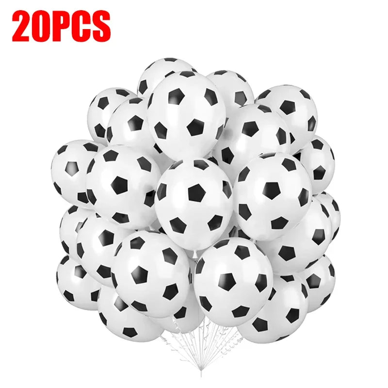 12-Inch Latex Soccer Balloons Set for Sports Theme Birthday Party Decorations