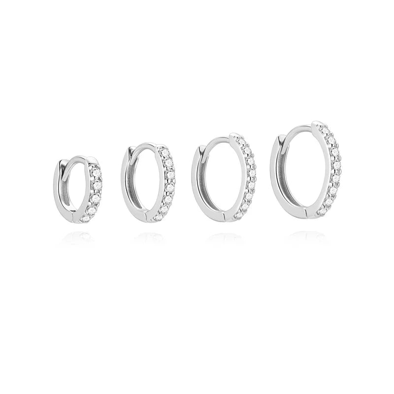 Sterling Silver Moissanite Hoop Earrings for Women Round Circle Jewelry