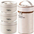 Insulated Stainless Steel Lunch Box Set 3pcs with Carry Bag - Food Grade Food Storage