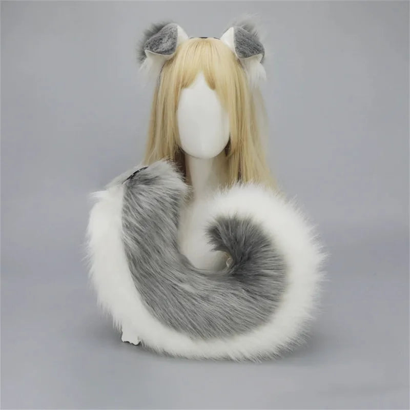 Halloween Pet Ear and Tail Set Cosplay Costume Accessories for Dogs and Cats