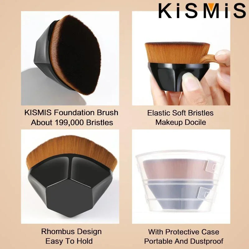Flat Top High Density Kabuki Makeup Brush for Flawless Powder Liquid Cream Application