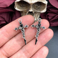 6pcs Gothic Rose Cross Charm Pendant Jewelry Findings for DIY Crafts