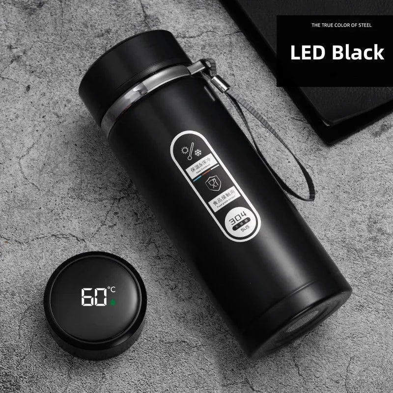 500ML-1L Stainless Steel Thermos Bottle with LED Temperature Display - Vacuum Flask Portable Cup