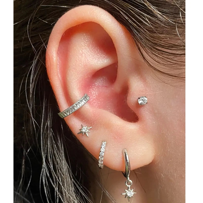 Titanium Body Piercing Earrings Septum Nose Ring Cartilage Helix Tragus Ear Jewelry 16G