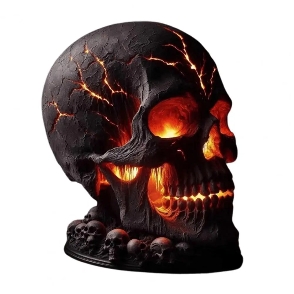 Halloween Skull Lamp with Spooky LED Light - Skull Desk Lamp for Party Decor