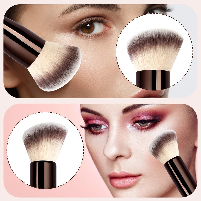 Double-Ended Foundation & Concealer Makeup Brush - Soft Synthetic Bristles