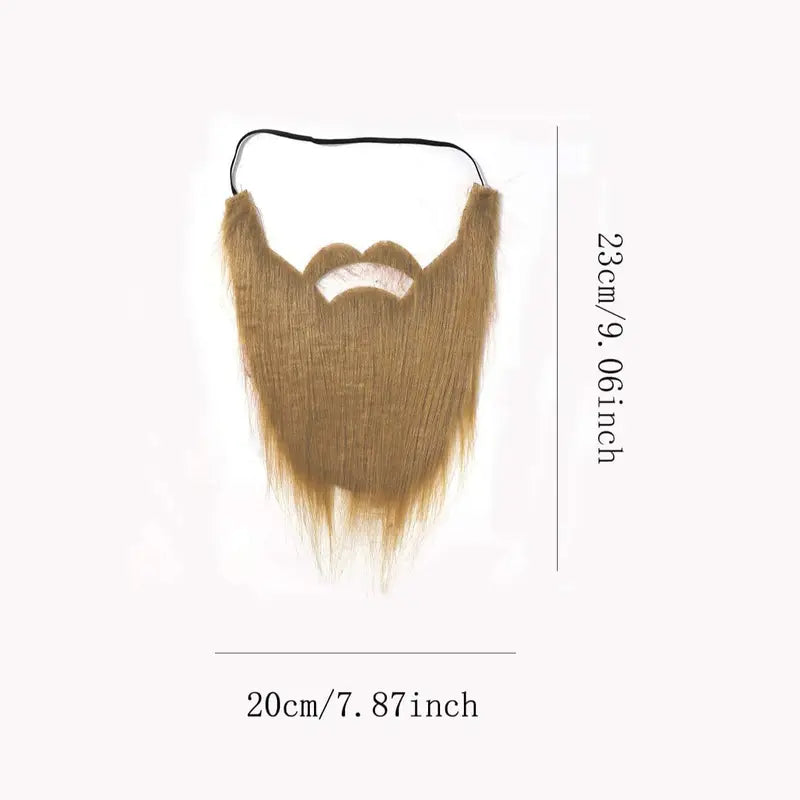 Funny Brown Fake Bushy Beard for Disguise, Role Play, Costume & Party