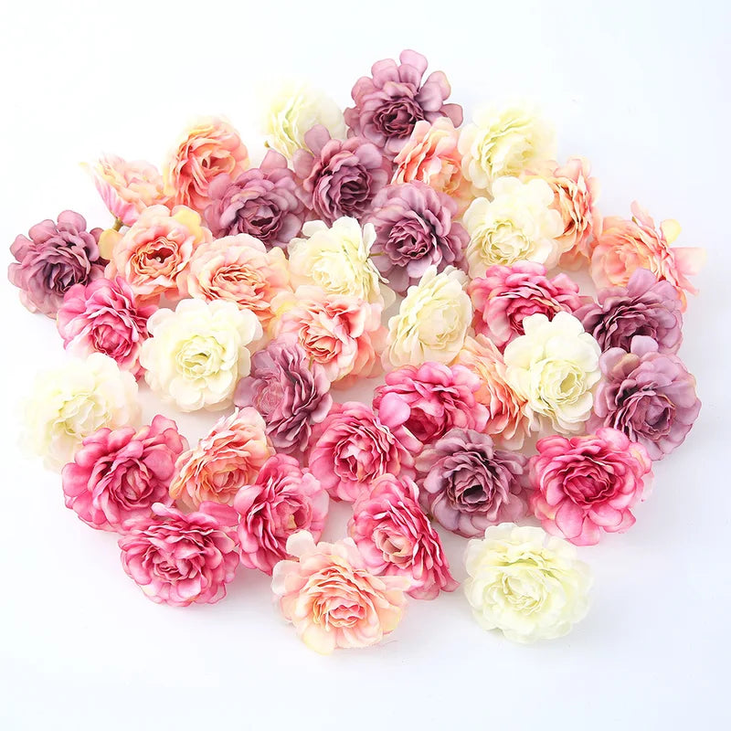 Artificial Silk Rose Flowers for Home Decor Wedding Party DIY Gift Set
