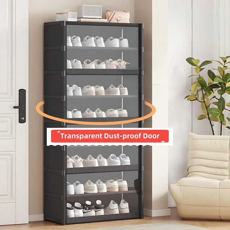 Large Capacity Dustproof Shoe Organizer Cabinet with Magnetic Clear Door