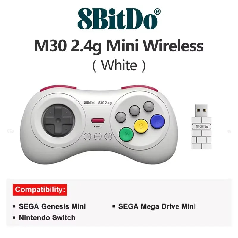 Wireless Game Controller for Sega Genesis Mini Mega Drive Mini - 8BitDo M30 2.4G