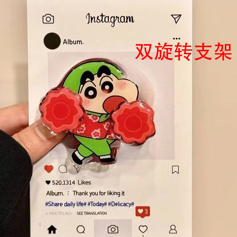 Crayon Shin-chan Mobile Phone Stand - Extendable, Adhesive, Rotatable Desk Gadget