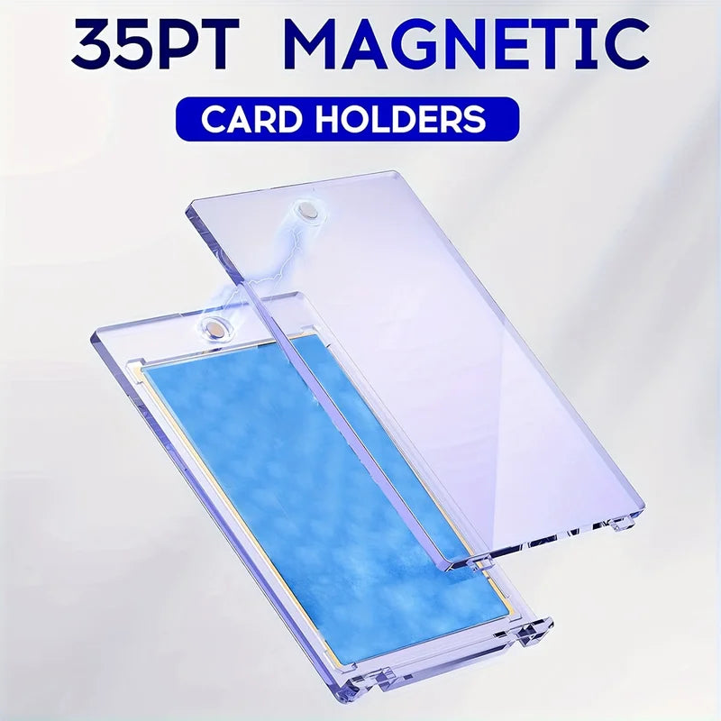Magnetic Card Holder for Trading Cards - U-V Protectors Hard Plastic with One Touch Design