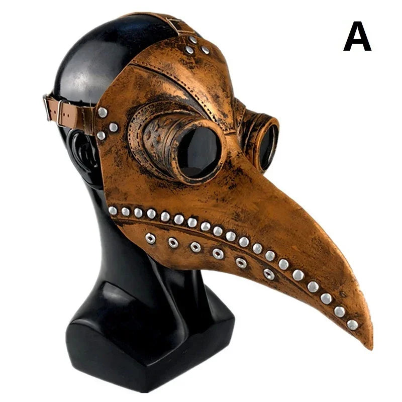 Halloween Plague Doctor Bird Mask Long Beak Cosplay Steampunk Latex Costume Prop