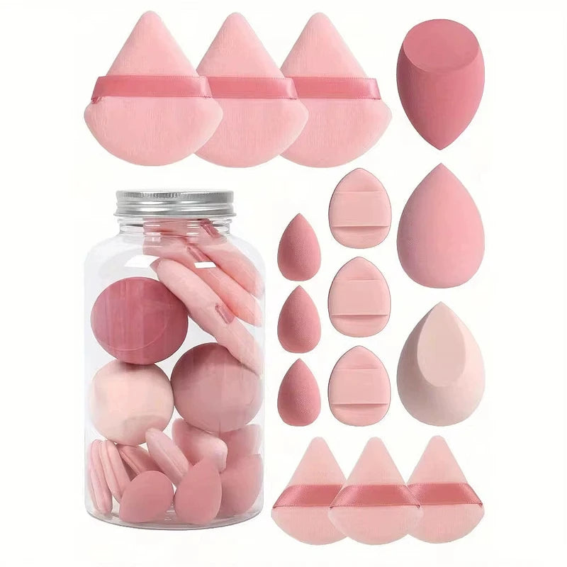 12/15Pcs Makeup Sponge Set with Blenders and Powder Puffs - Multiple Colors
