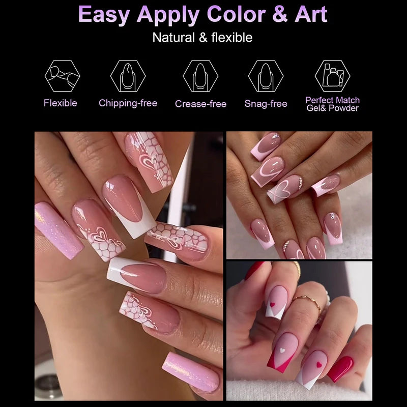 100pcs Short Square Acrylic Nail Tips - Half Matte Fake Capsule Extensions