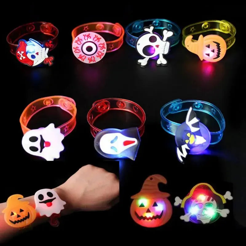 Glow-in-the-Dark Halloween Bracelets and Rings Kids Party Favors 12-36 Pack